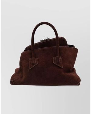 The Attico Mini Bag With Structured Shape And Suede Finish - Brown
