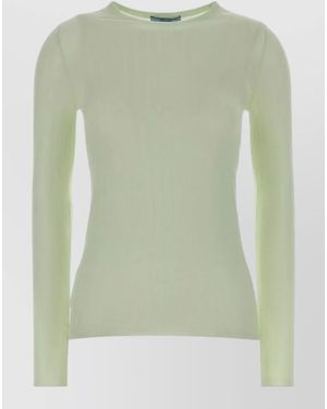 Prada Cashmere Silk Crew-Neck Knitted Top - Green