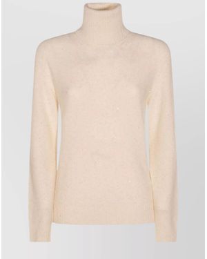 Fabiana Filippi Sequin Turtleneck Jumper - Natural