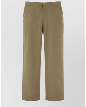 A.P.C. Straight Pants Front View Two Back Pockets - Green
