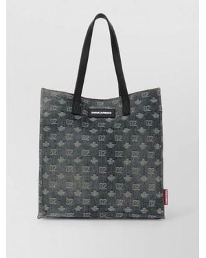 DSquared² Embroidered Denim Tote Bag - Grey