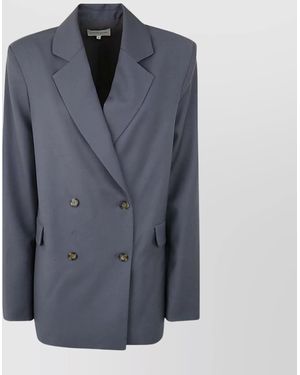 Loulou de Saison Button Detailing Double-Breasted Blazer - Blue