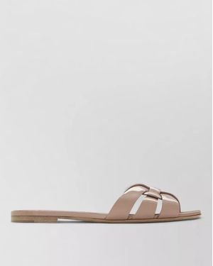 Saint Laurent Leather Tribute Mules - Multicolour