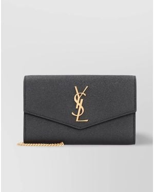 Saint Laurent Uptown Calfskin Clutch Bag - Grey