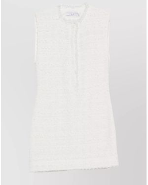IRO Sleeveless Tweed Mini Dress - White