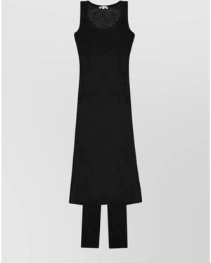 P.A.R.O.S.H. Lounge Dress Knee Length Scoop Neckline - Black