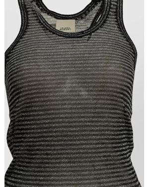 Isabel Marant Metallic Striped Slim-Fit Tank Top - Gray