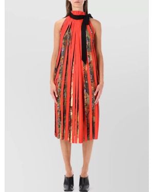 Dries Van Noten Pleated Midi Dress - Red