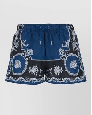 Versace Printed Swim Shorts - Blue