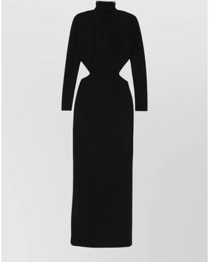 Solace London Maxi Dress High Slit Backless Cutout - Black