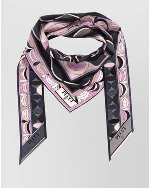 PUCCI Triangle Scarf Lightweight Soft Texture - White