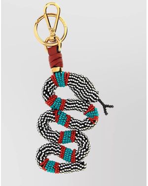 Etro Glass Snake Keyring - White