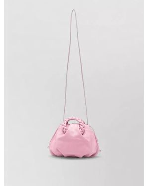 Hereu Bombon Leather Bucket Bag Braided Handles - Pink
