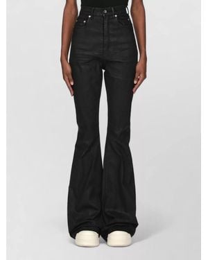 Rick Owens Denim High-Rise Slim-Fit Bootcut Jeans - Black