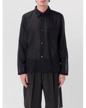 BERNER KUHL Cordial Long Sleeve Sheer Shirt Chest Pocket - Blue