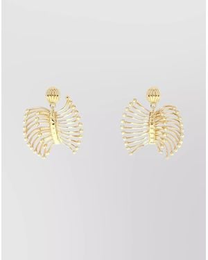 Miu Miu Intricate Metal Earrings Design - Metallic