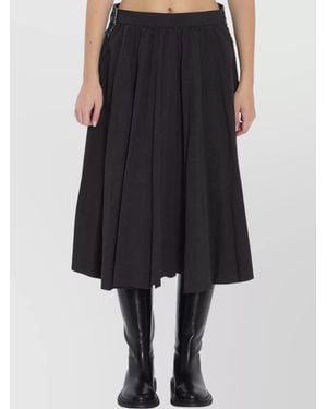 Balenciaga Hybrid Midi Skirt Pleated Design - Black