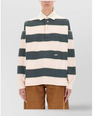 Autry Striped Cotton Polo Shirt - Multicolor