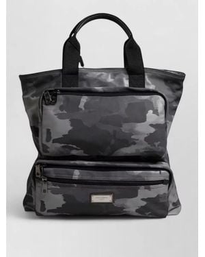 Dolce & Gabbana Camouflage Cotton Shoulder Bag - Black