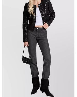 MICHAEL Michael Kors Sequin Tweed Crop Jacket - Black