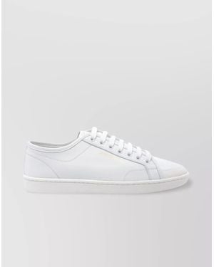 Saint Laurent Leather Low-Top Trainers - White