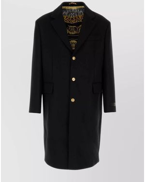 Versace Single Breasted Coat - Black