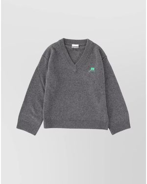 Ganni Oversized Wool Jumper - Grey