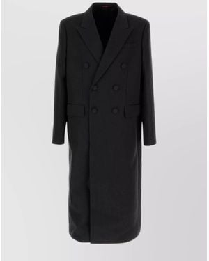Gucci Wool Coat With Back Vent And Double-Breasted Design - Black
