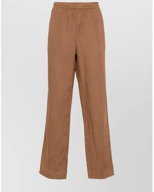 Aspesi Linen Wide-Leg Pants - Brown