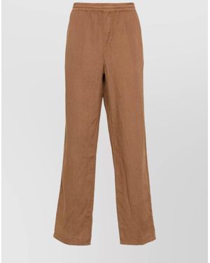 Aspesi Linen Wide-Leg Trousers - Brown