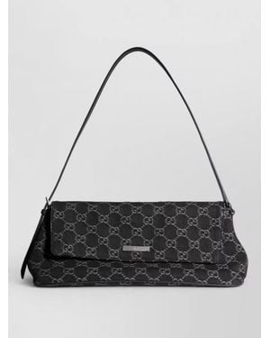 Gucci Madison Medium Denim Shoulder Bag - Black