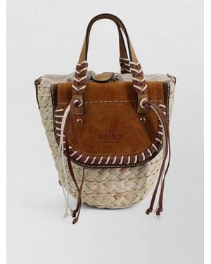 CUBA LAB Habanera Cuoieria Woven Bucket Bag Sanpa - Brown