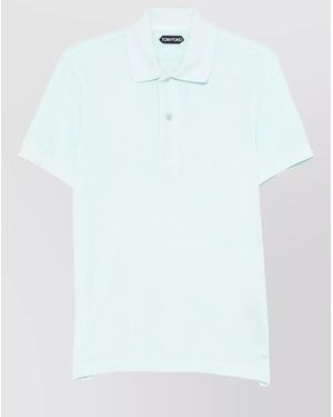 Tom Ford Cotton Short-Sleeve Polo Shirt - Blue
