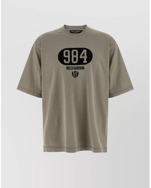 Dolce & Gabbana Flocked Print T-Shirt - Grey