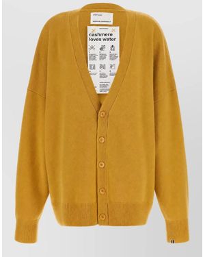 Extreme Cashmere Cashmere Ribbed Oversized V-Neck Cardigan - Yellow