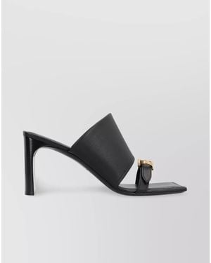Balenciaga Air Square Toe Leather Mules - Black