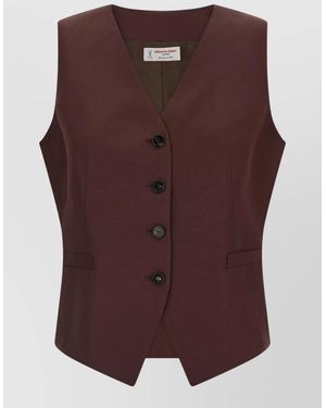 Alberto Biani Viscose Linen Vest - Purple