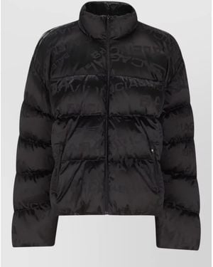 Balenciaga Nylon Down Jacket Logo Pattern Zip - Black