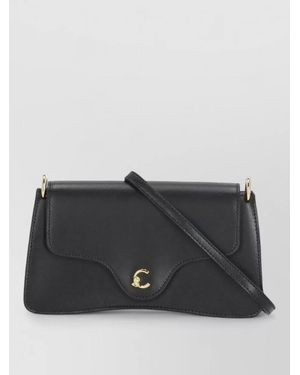Coccinelle Crossbody Leather Bag Adjustable Shoulder Strap - Black