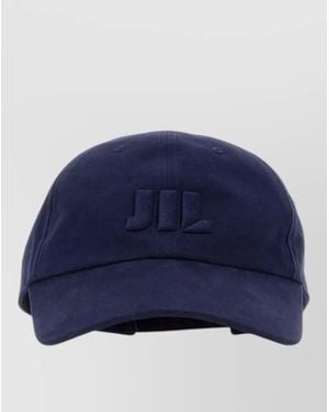 Jil Sander Twill Baseball Cap Curved Brim Design - Blue