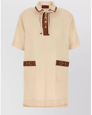 Gucci Linen Mini Dress - Natural