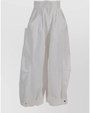Niccolò Pasqualetti Cotton Wide-Leg Trousers - Grey