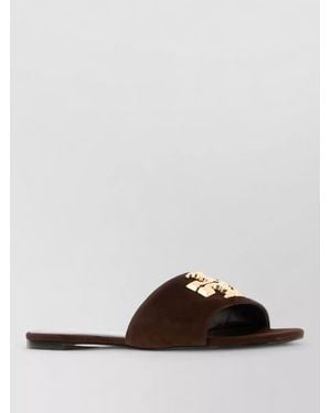 Tory Burch Eleanor Suede Sandals Embellished Detail Flat - Multicolor