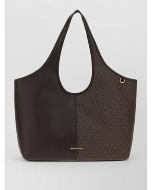 Michael Kors Canvas Leather Henly Large Shopping Tote - Black