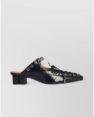 Ganni Lace-Up Mules - Multicolour