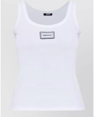 Versace Ribbed Sleeveless Top - White
