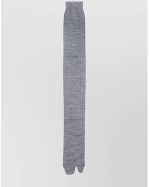 Maison Margiela Ribbed Elasticated Cuff Split Toe Hosiery - White