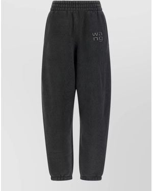 Alexander Wang Logo Embellished Joggers Side Pocket Design - Black