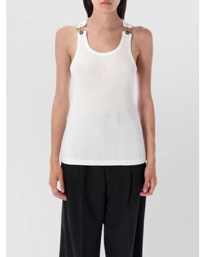 Jean Paul Gaultier Ribbed Slim-Fit Tank Top - White