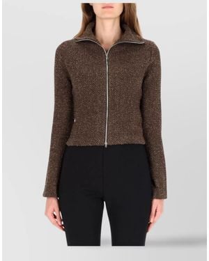 Our Legacy Zip-Up Knitted Top - Brown